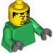 Torso Plain / Green Arms / Dark Bluish Gray Hands