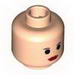 Набор LEGO Minifig Head Female with Red Lips Small Eyebrows Print [Blocked Open Stud], Желтый