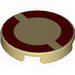 Tile, Round 2 x 2 with Dark Red Semicircles Print