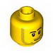 Набор LEGO Minifig Head Male - Smirk, Stubble Beard and Moustache and Sideburns Print [Hollow Stud], Желтый