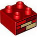Duplo Brick 2 x 2 with Red, Dark Red, and Tan Bricks Print