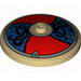 Dish 4 x 4 Inverted with Viking Red and Blue Shield Print