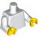Набор LEGO Torso Robe with Long Gold Necklace Print / White Arms / Medium Dark Flesh Hands, Белый