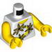 Torso Shirt 3 Flowers over Yellow and Silver Stripe Print / Yellow Arms / Yellow Hands