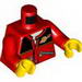 Torso Jacket with Zips, Black Top, Classic Space Logo, White Undershirt Print / Red Arms / Yellow Hands
