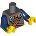 Torso - Viking Mail Armour with 2 Shoulder Rondels and Crossed Belts Print / Dark Blue Arms / Yellow Hands