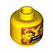 Minifig Head - Brown Beard with Stubble, Yelling Mouth Print [Blocked Open Stud]