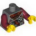 Torso Viking Armour with Leather Collar and 3 Waist Rondels Print / Dark Red Arms / Yellow Hands