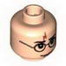 Minifig Head Glasses with Lightning Bolt on Forehead, Eyebrows Above Glasses Print (HP Harry) [Blocked Open Stud]