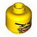 Minifig Head Moustache Open Mouth, Goatee, V Brow Eyes Print [Blocked Open Stud]