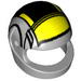 Minifig Helmet Standard with Black and Yellow B-Wing Pilot Print