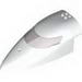 Aircraft Fuselage Curved Forward 8 x 16 x 5 with Trans-Black Glass with Red Airline Bird and Stripes Print