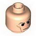 Minifig Head Male Cheek Wrinkles with Dk Bluish Gray Stern Eyebrows Print (SW Grand Moff Tarkin) [Blocked Open Stud]