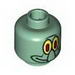 Minifig Head Alien with Large Nose and Yellow Eye / White Eye Print (Squidward) [Blocked Open Stud]