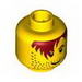 Набор LEGO Minifig Head Male Red Hair with Black Outline, Stubble Print [Blocked Open Stud], Желтый