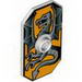 Minifig Shield - Rectangular with Stud, Silver Dragon on Bright Light Orange Background Print