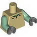 Torso SpongeBob with Sand Green Neck, Shirt Collar Print / Sand Green Arms / Dark Bluish Gray Hands