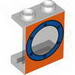 Panel 1 x 2 x 2 with Porthole Blue on Orange Background Print