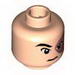 Minifig Head - Scarred Left Eye, Ponytail on Back Print [Prince Zuko 3829] [Blocked Open Stud]