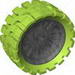 Wheel 72 x 34, with Lime Tire 72 x 34 Balloon Offset Tread