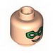 Minifig Head with Mask Br.Green with Eyeholes and Smile Print [Blocked Open Stud]