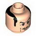 Minifig Head Moustache Thin, Laugh Lines, Sideburns, White Pupils Print (Alfred the Butler) [Blocked Open Stud]