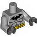 Torso Batman Logo with Muscles and Yellow Belt Print / Light Bluish Gray Arms / Black Hands