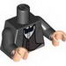 Torso Batman Suit Jacket with Gray Vest, Dk Blue Bow Tie Print / Black Arms / Light Flesh Hands
