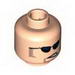 Minifig Head Glasses with Black Sunglasses, Partially Open Mouth, Sideburns and Stubble Print [Blocked Open Stud]