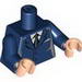 Torso Suit with 2 Buttons, Gray Sides, Black Centerline Print / Dark Blue Arms / Light Flesh Hands