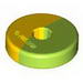 Minifig Disc 2 x 2 with Marbled Lime / Yellow Pattern