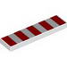 Набор LEGO Tile 1 x 4 with 5 Red Stripes Print, Светло-серый