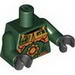 Torso Exo-Force Gold Body Armour with Large Cog and 'AT.10' Print / Dark Green Arms / Black Hands