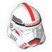 Minifig Helmet SW Clone Trooper Ep.3 Print with Red Stripe / Red Mouth Markings