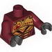 Torso Exo-Force Gold Body Armor with Four Stars and Composite Armour Print / Dark Red Arms / Black Hands