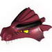 Набор LEGO Dragon Head (Fantasy Era) Upper Jaw with Black Scales and Yellow Eyes Print, Темно-красный