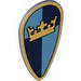 Minifig Shield - Ovoid with Crown on Dark/Med Blue Quarters Print