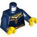 Torso Castle Fantasy Era Corset with Gold Crown and Trim Print (Maiden) / Dark Blue Arms / Yellow Hands