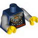 Torso Castle Fantasy Era Scale Mail, Crown on Collar Print / Light Bluish Gray Arms / Yellow Hands