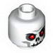 Minifig Head Skull Evil with Scowl Black Print, Red Eyes Print [Blocked Open Stud]