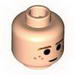 Minifig Head Brown Eyebrows and Freckles, Large Pupils Print [Blocked Open Stud]