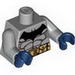 Torso Batman Logo with Muscles and Yellow Belt with Snaps Print / Light Bluish Gray Arms / Dark Blue Hands