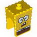 Minifig Head Modified SpongeBob SquarePants with Open Downturned Mouth Print