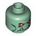 Minifig Head with Red Eyes and Lower Fangs Print [Blocked Open Stud]