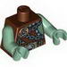 Torso Castle Fantasy Era Armor with Troll Skull Badge and Chains Print / Sand Green Arms / Sand Green Hands