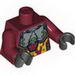 Torso Exo-Force Silver Body Armour with Light Orange Camouflage Print / Dark Red Arms / Black Hands