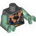 Torso Castle Fantasy Era Armor with Brown Belts and Troll Symbol Buckle Print / Sand Green Arms / Sand Green Hands