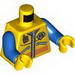Torso Coast Guard City Logo, Zippers and Radio Print / Blue Arms / Yellow Hands