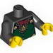 Torso Castle Fantasy Era Dark Green Front Panel and Gold Spider Necklace Print / Black Arms / Yellow Hands
