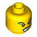 Minifig Head Female with Black Lips, Green Eye Shadow Print [Blocked Open Stud]